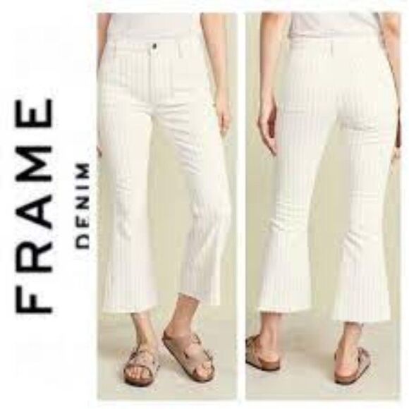 FRAME Denim Le Bardot Crop Flare in Courtyard Size 25 - Picture 1 of 9